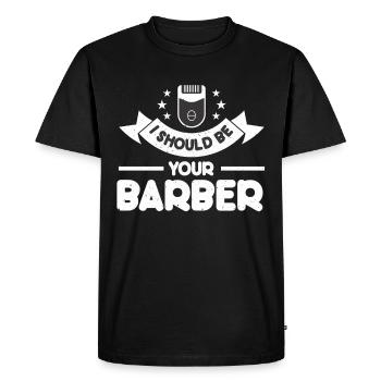 Cadeau de coiffeur pour salon de coiffure disant coiffeur - T-shirt Premium bio Homme - noir - Devant - Nico (187cm)