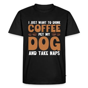 Café Barista - T-shirt Premium bio Homme - noir - Devant - Nico (187cm)
