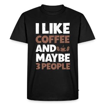 Café Barista - T-shirt Premium bio Homme - noir - Devant - Nico (187cm)
