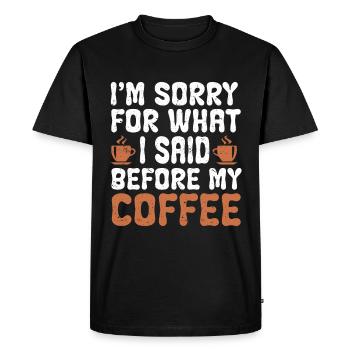 Café Barista - T-shirt Premium bio Homme - noir - Devant - Nico (187cm)