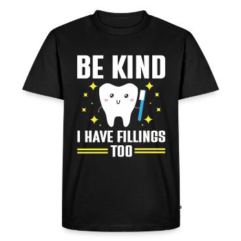 Diplôme d’étudiant dentiste en dentisterie dentaire - T-shirt Premium bio Homme - noir - Devant - Nico (187cm)