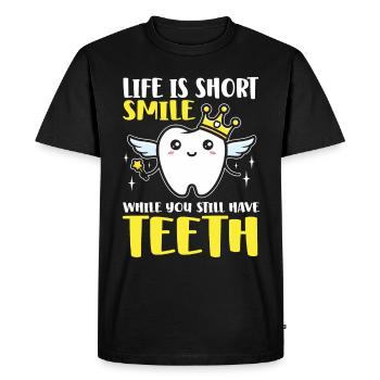 Diplôme d’étudiant dentiste en dentisterie dentaire - T-shirt Premium bio Homme - noir - Devant - Nico (187cm)