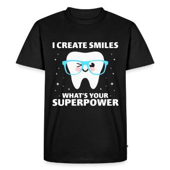 Diplôme d’étudiant dentiste en dentisterie dentaire - T-shirt Premium bio Homme - noir - Devant - Nico (187cm)