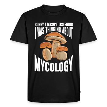Mushroom, Mycology, Mycologist, Collector - Men's Premium Organic T-Shirt - black - Front - Nico (187cm)