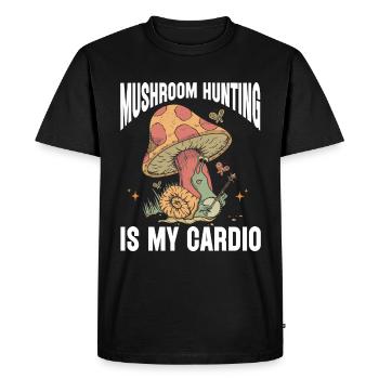 Mushroom, Mycology, Mycologist, Collector - Men's Premium Organic T-Shirt - black - Front - Nico (187cm)