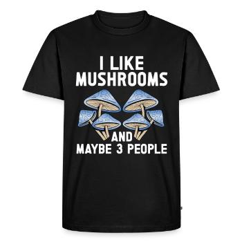 Mushroom Mycology Mycologist Collector - Men's Premium Organic T-Shirt - black - Front - Nico (187cm)
