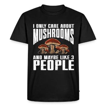 Mushroom, Mycology, Mycologist, Collector - Men's Premium Organic T-Shirt - black - Front - Nico (187cm)