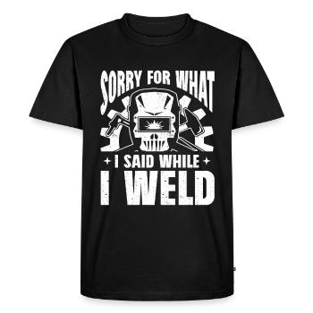Welding Saying Metalworker Welder Dad - Men's Premium Organic T-Shirt - black - Front - Nico (187cm)