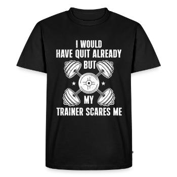 Entraîneur personnel Entraîneur Gym Workout Entraîneur de fitness - T-shirt Premium bio Homme - noir - Devant - Nico (187cm)