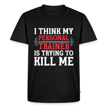 Entraîneur personnel Entraîneur Gym Workout Entraîneur de fitness - T-shirt Premium bio Homme - noir - Devant - Nico (187cm)
