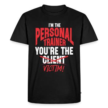 Entraîneur personnel Entraîneur Gym Workout Entraîneur de fitness - T-shirt Premium bio Homme - noir - Devant - Nico (187cm)