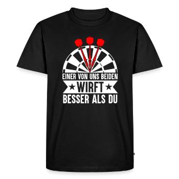 Funny Darts and Darts Gifts for Darts Players - Men's Premium Organic T-Shirt - black - Front - Nico (187cm)