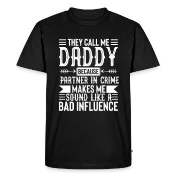 Dad Fathers Day Daddy Papa Funny Father´s Day - Men's Premium Organic T-Shirt - black - Front - Nico (187cm)