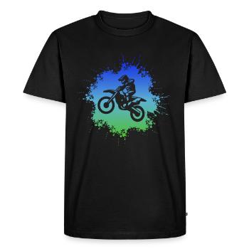 Motocross Dirt Bike Rider Motorcycle Supercross MX - Men's Premium Organic T-Shirt - black - Front - Nico (187cm)