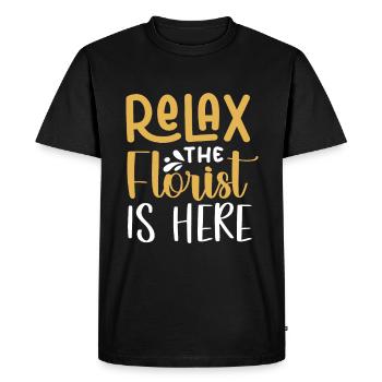 Designer floral Fleuriste Fleuriste Fleuriste - T-shirt Premium bio Homme - noir - Devant - Nico (187cm)