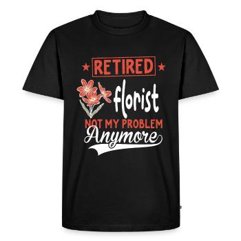 Designer floral Fleuriste Fleuriste Fleuriste - T-shirt Premium bio Homme - noir - Devant - Nico (187cm)