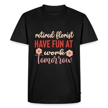 Designer floral Fleuriste Fleuriste Fleuriste - T-shirt Premium bio Homme - noir - Devant - Nico (187cm)