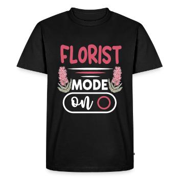 Designer floral Fleuriste Fleuriste Fleuriste - T-shirt Premium bio Homme - noir - Devant - Nico (187cm)