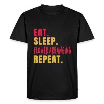 Designer floral Fleuriste Fleuriste Fleuriste - T-shirt Premium bio Homme - noir - Devant - Nico (187cm)