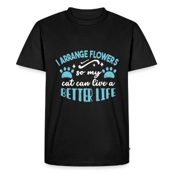 Designer floral Fleuriste Fleuriste Fleuriste - T-shirt Premium bio Homme - noir - Devant - Nico (187cm)