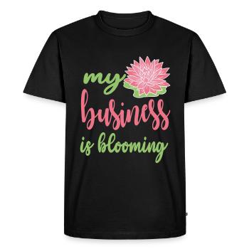 Designer floral Fleuriste Fleuriste Fleuriste - T-shirt Premium bio Homme - noir - Devant - Nico (187cm)