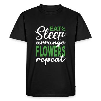 Designer floral Fleuriste Fleuriste Fleuriste - T-shirt Premium bio Homme - noir - Devant - Nico (187cm)