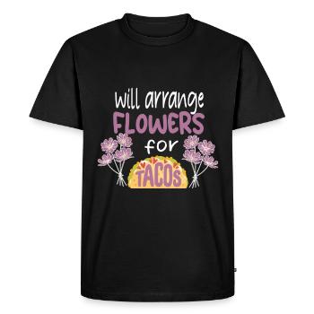 Designer floral Fleuriste Fleuriste Fleuriste - T-shirt Premium bio Homme - noir - Devant - Nico (187cm)