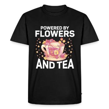 Designer floral Fleuriste Fleuriste Fleuriste - T-shirt Premium bio Homme - noir - Devant - Nico (187cm)