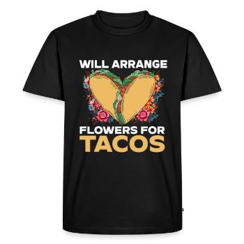 Designer floral Fleuriste Fleuriste Fleuriste - T-shirt Premium bio Homme - noir - Devant - Nico (187cm)