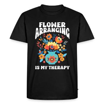 Designer floral Fleuriste Fleuriste Fleuriste - T-shirt Premium bio Homme - noir - Devant - Nico (187cm)