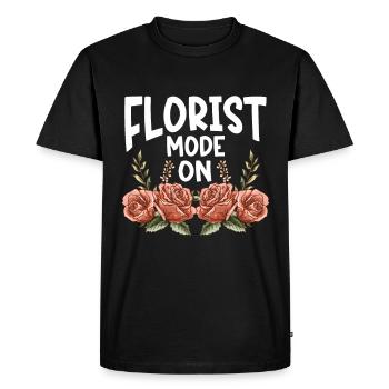 Designer floral Fleuriste Fleuriste Fleuriste - T-shirt Premium bio Homme - noir - Devant - Nico (187cm)