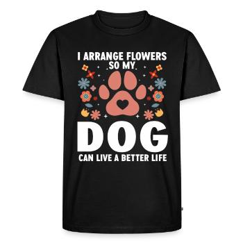 Designer floral Fleuriste Fleuriste Fleuriste - T-shirt Premium bio Homme - noir - Devant - Nico (187cm)