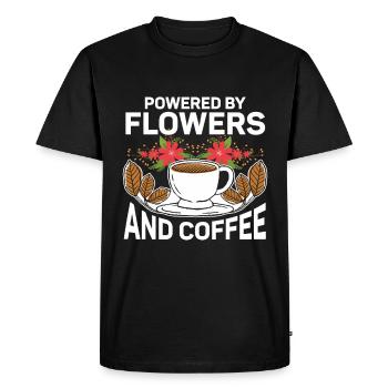 Designer floral Fleuriste Fleuriste Fleuriste - T-shirt Premium bio Homme - noir - Devant - Nico (187cm)