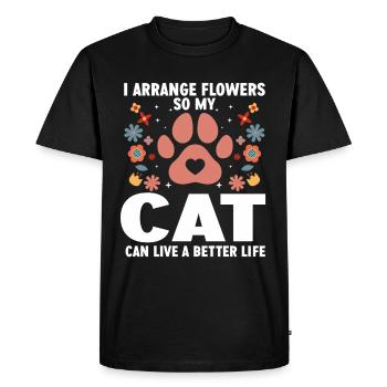 Designer floral Fleuriste Fleuriste Fleuriste - T-shirt Premium bio Homme - noir - Devant - Nico (187cm)