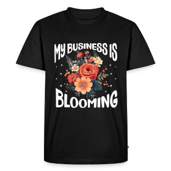 Designer floral Fleuriste Fleuriste Fleuriste - T-shirt Premium bio Homme - noir - Devant - Nico (187cm)