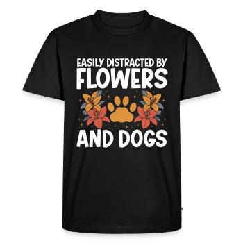 Designer floral Fleuriste Fleuriste Fleuriste - T-shirt Premium bio Homme - noir - Devant - Nico (187cm)