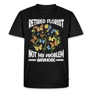 Designer floral Fleuriste Fleuriste Fleuriste - T-shirt Premium bio Homme - noir - Devant - Nico (187cm)