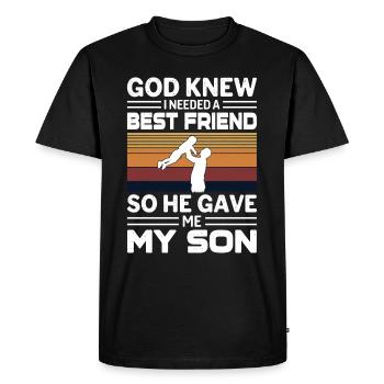My Best Friend My Son - Men's Premium Organic T-Shirt - black - Front - Nico (187cm)