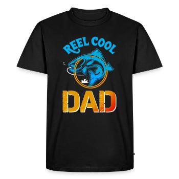 Moulinet cool papa pêche - T-shirt Premium bio Homme - noir - Devant - Nico (187cm)