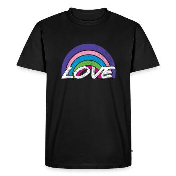 Love rainbow - Men's Premium Organic T-Shirt - black - Front - Nico (187cm)