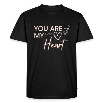 Tu es mon cœur - T-shirt Premium bio Homme - noir - Devant - Nico (187cm)
