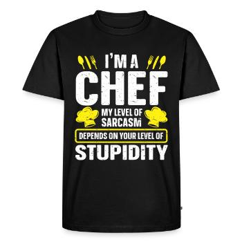 Chef Kitchen Chef - Men's Premium Organic T-Shirt - black - Front - Nico (187cm)