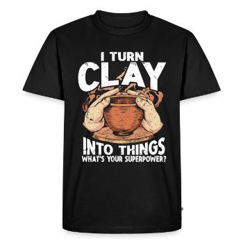 Ceramic Artist Clay Pottery - Men's Premium Organic T-Shirt - black - Front - Nico (187cm)