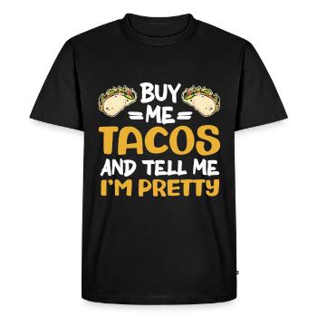 Taco Lover Food Quote Taco - Men's Premium Organic T-Shirt - black - Front - Nico (187cm)