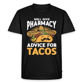 Taco Lover Food Quote Taco - Men's Premium Organic T-Shirt - black - Front - Nico (187cm)