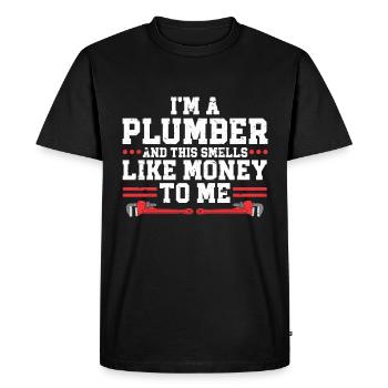 Plombier Hommes Père Mari Plombier - T-shirt Premium bio Homme - noir - Devant - Nico (187cm)