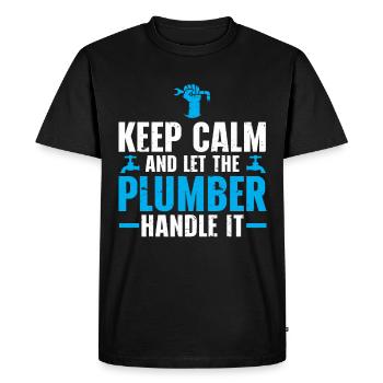 Plumber Men Father Husband Plumber - Men's Premium Organic T-Shirt - black - Front - Nico (187cm)