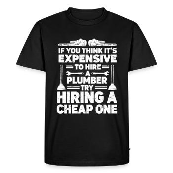 Plombier Hommes Père Mari Plombier - T-shirt Premium bio Homme - noir - Devant - Nico (187cm)