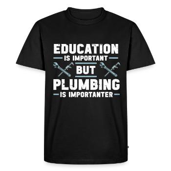 Plombier Hommes Père Mari Plombier - T-shirt Premium bio Homme - noir - Devant - Nico (187cm)