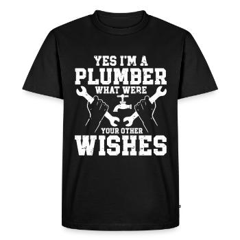 Plumber Men Father Husband Plumber - Men's Premium Organic T-Shirt - black - Front - Nico (187cm)